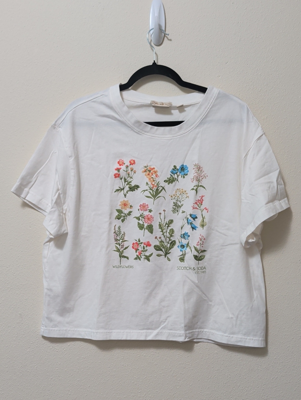 Scotch & Soda White Wildflower Print Short Sleeve Tee